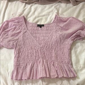 Cotton Candy Pink Smocked Ruffled Blouse